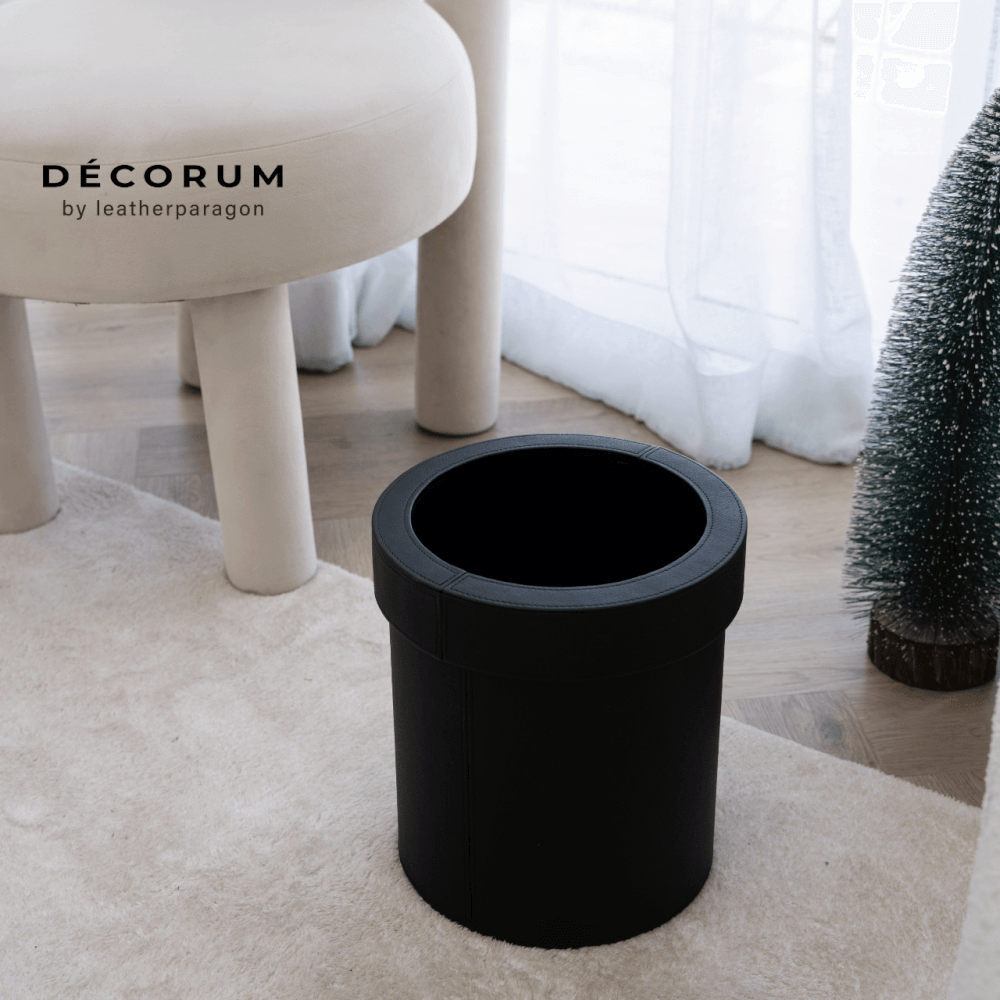 ถังผงกลมมีฝา Decorum 23x23x27.5 cm สีเทา_1